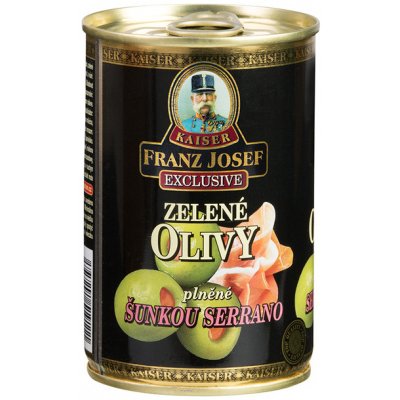 Franz Josef Kaiser Zelené olivy plněné šunkou Serrano 314 ml – Zboží Dáma