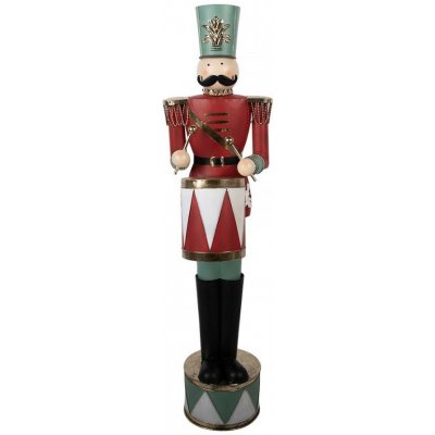 Clayre & Eef Kovová dekorace Louskáček Nutcracker s bubínkem - 33*33*121 cm – Hledejceny.cz