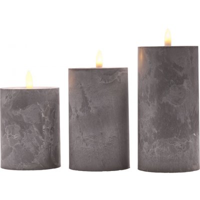 Solight sada LED svíček s časovačem 3x svíčka 10 13 15cm šedá 2xAA – Hledejceny.cz