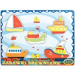 Fauna dřevěné vkládací puzzle z masivu malé auto červená – Zboží Dáma