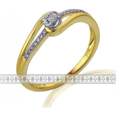 Klenoty Budín zlatý zásnubní prsten posetý diamanty 3811834 5 52 9 – Zboží Mobilmania