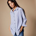 Dlouhá proužkovaná košile modrá/bílá – Zboží Dáma