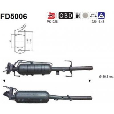 Filtr sazových částic, výfukový systém AS FD5006 – Sleviste.cz