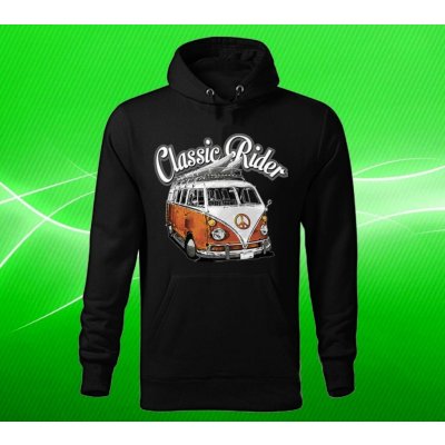 Moon River VW Transporter T1 classic rider mikina s kapucí černá – Sleviste.cz