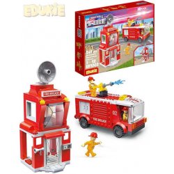 Edukie hasičská stanice s autem 241 ks + 3 figurky