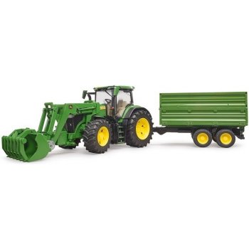 Bruder 3155 Traktor John Deere 7R 350 s čelním nakladačem a přívěsem