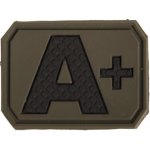 MIL-TEC Nášivka plast 3D na suchém zipu krevní skupina A+ ZELENÁ – Hledejceny.cz