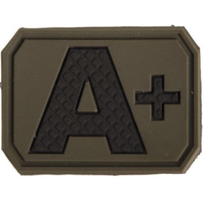 MIL-TEC Nášivka plast 3D na suchém zipu krevní skupina A+ ZELENÁ – Hledejceny.cz