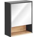 COMAD Závěsná skříňka se zrcadlem - BORNEO 840, šířka 60 cm, grafit/dub artisan – Sleviste.cz