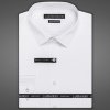 Pánská Košile Lui Bentini Platinum pánská jednobarevná bavlněná košile dlouhý rukáv regular fit LDB239 bílá