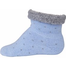 Merino ponožky pro miminko modré s puntíky FLUFFY od značky SAFA Velikost: 50/56