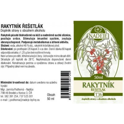 Naděje T36 Rakytník řešetlák 50 ml – Hledejceny.cz