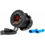 Nabíječka do auta USB + USB-C se spínačem a voltmetrem QC3.0 12/24V vodotěsná AMiO-04222, , , | Zboží Auto