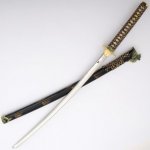 Art Gladius Černozlatá katana, cuba a kašira staromosaz – Zboží Dáma