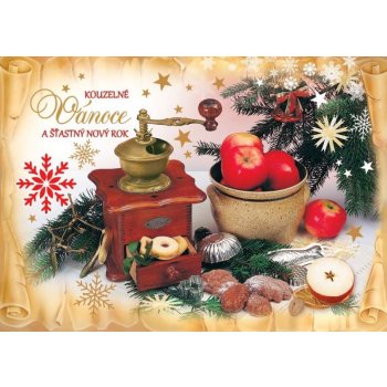 Aria-cards Pohlednice Kouzelné Vánoce a Šťastný nový rok