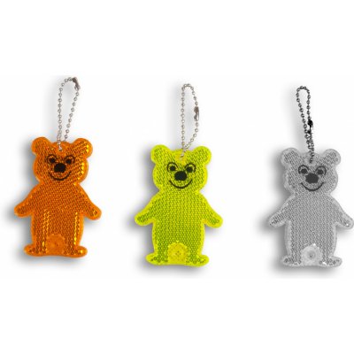 Přívěsek na klíče reflexní odrazky MEDVÍDEK žlutý – Hledejceny.cz