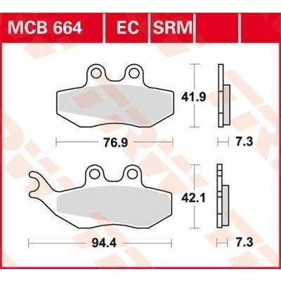 TRW MCB664 organické brzdové destičky na motorku