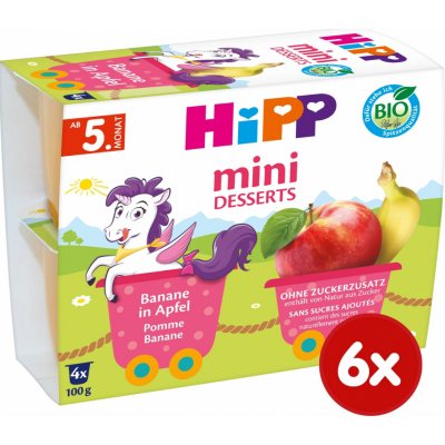 HiPP BIO mini desserts Jablka s banány 4 x 100 g – Zboží Dáma