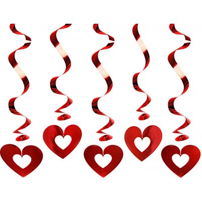 Girlanda Závěsná srdce červená 60cm – Sleviste.cz