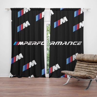 Závěsy MPERFORMANCE černý vzor: 2 ks - 140x250 cm - Sablio – Hledejceny.cz