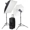 Softboxy HELIOS Helios 200E Kit (2x záblesková lampa 2x stativ LS12 1x softbox 80x100cm 1x deštník 100cm bezdrát. odpalovač transportní taška)