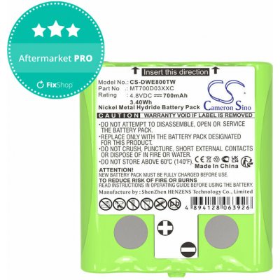 Baterie pro Detewe Outdoor Pmr a Simvalley, 700mAh, Ni-MH, 4.8V, MT700D03XXC, HQ – Zboží Živě