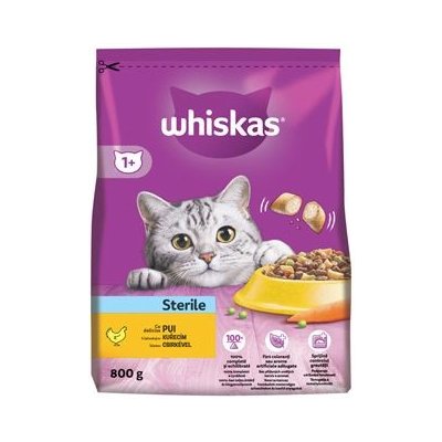 Whiskas Dry Sterile s kuřecím masem 0,8 kg