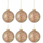 Sada 6ks barevných skleněných koulí s konfetami Confetti - Ø 8 cm - J-Line by Jolipa – Hledejceny.cz