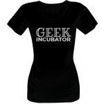 Tričko s potiskem geek incubator dámské Černá