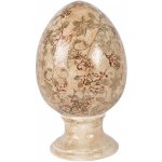 Clayre & Eef Béžové keramické vajíčko s květy Margaus L Ø 15*24 cm – Hledejceny.cz