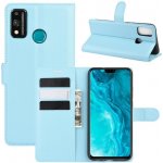Pouzdro Litchi PU kožené peněženkové Honor 9X Lite - modré – Zboží Živě