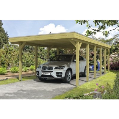 SKAN HOLZ Přístřešek na auto Friesland 397 x 860 cm impregnovaný – Sleviste.cz