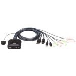 Aten CS-22D 2-port DVI KVM USB mini, integrované kabely – Hledejceny.cz