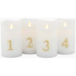 Adventní LED svíčky Sara White Gold - set 4 ks Sirius – Hledejceny.cz