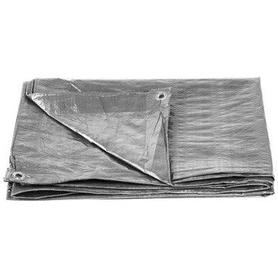 STREND PRO Plachta Tarpaulin Medium 6x10 m 100 g/m zakrývací SILVER stříbrná s oky – Zboží Dáma