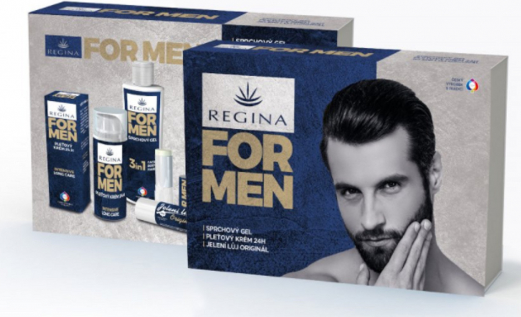 Regina for Men pleťový krém 24h 50 ml + sprchový gel 200 ml + Original jelení lůj 13 g dárková sada