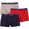 Boxerky, trenky, slipy Dim COTTON STRETCH BOXER 3x pánské boxerky 3 ks tmavě modrá - tmavě červená - šedá