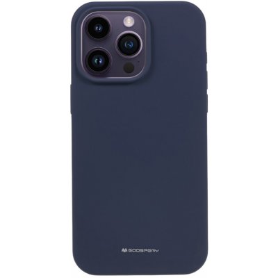 Pouzdro MERCURY Silky-Soft Apple iPhone 15 Pro - příjemné na dotek - silikonové - tmavě modré