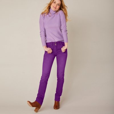 Blancheporte Rovné strečové džíny, barevné švestková