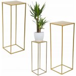 DekorStyle Stojan na květiny Glenn 70 cm zlatý – Zboží Dáma