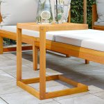 OMAXI 338982 Stolek ve tvaru C 42 x 40 x 50 cm masivní akáciové dřevo – Hledejceny.cz