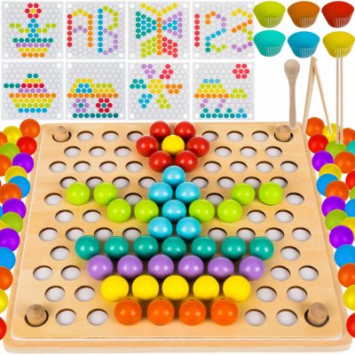 Montessori Dřevěná mozaika barevné set – Sleviste.cz