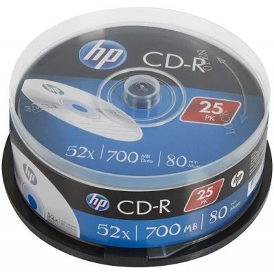 HP CD-R 700MB 52x, cakebox, 25ks (69311) – Sleviste.cz