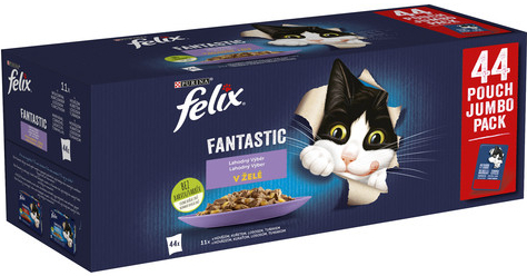 FELIX Fantastic hovězí kuře losos tuňák v žel 44 x 85 g