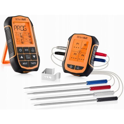 Bezdrátový teploměr se 4 sondami do udírny, grilu a trouby TermHoff THS-04 – Hledejceny.cz