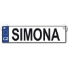 Žertovný předmět Nekupto Originální SPZ cedulka se jménem SIMONA
