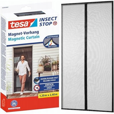 TESA Síť do dveří magnetická, 1,2 x 2,4 m, antracit – Hledejceny.cz