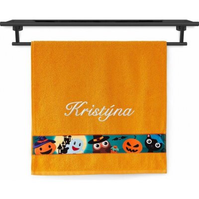 Povlečení Plus ručník se jménem na přání 50 x 100 cm strašidelný hrad oranžový – Hledejceny.cz