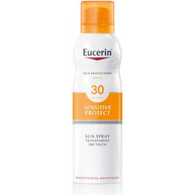 Eucerin Sun Sensitive Protect SPF30+ transparentní sprej na opalování Dry Touch 200 ml