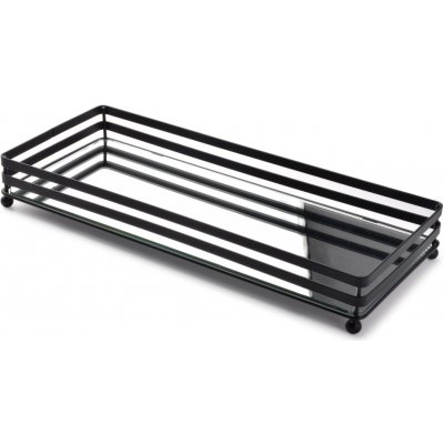 Mondex Obdélníkový dekorativní podnos CEDRIC 39 cm se zrcadlem černý – Hledejceny.cz